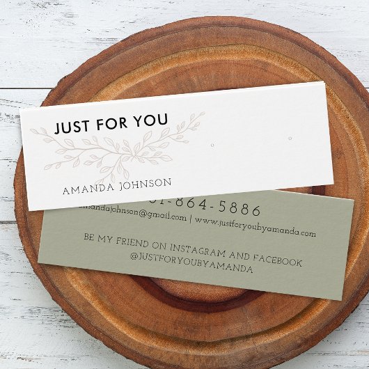 Modern Branch Earthy Stud Verdien Display Card Mini Visitekaartjes