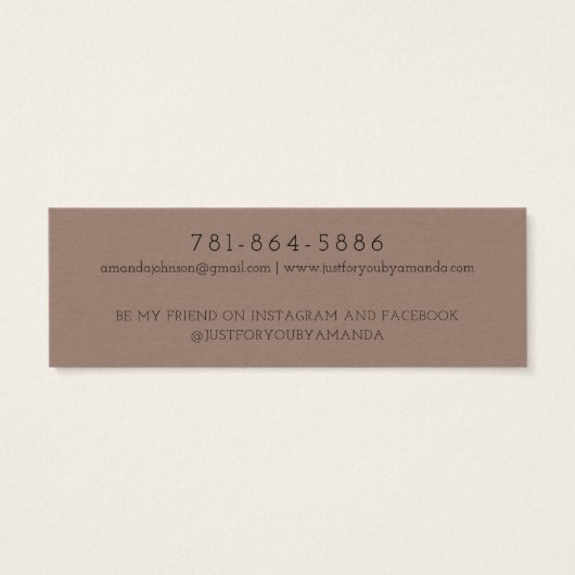 Modern Branch Earthy Stud Verdien Display Card Mini Visitekaartjes (Achterkant)