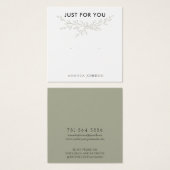 Modern Branch Earthy Stud Verdien Display Card Vierkante Visitekaartjes (Voorkant /achterkant)