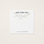 Modern Branch Earthy Stud Verdien Display Card Vierkante Visitekaartjes (Voorkant)