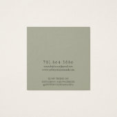 Modern Branch Earthy Stud Verdien Display Card Vierkante Visitekaartjes (Achterkant)