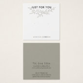 Modern Branch Earthy Stud Verdien Display Card Vierkante Visitekaartjes (Voorkant /achterkant)