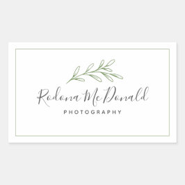Modern Branch Foliage Greenery Professional Rechthoekige Sticker