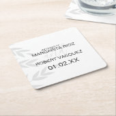 Modern Branch Grey White Kartonnen Onderzetters (Schuin)