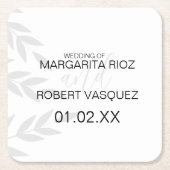 Modern Branch Grey White Kartonnen Onderzetters (Voorkant)