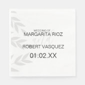 Modern Branch Grey White Servet (Voorkant)