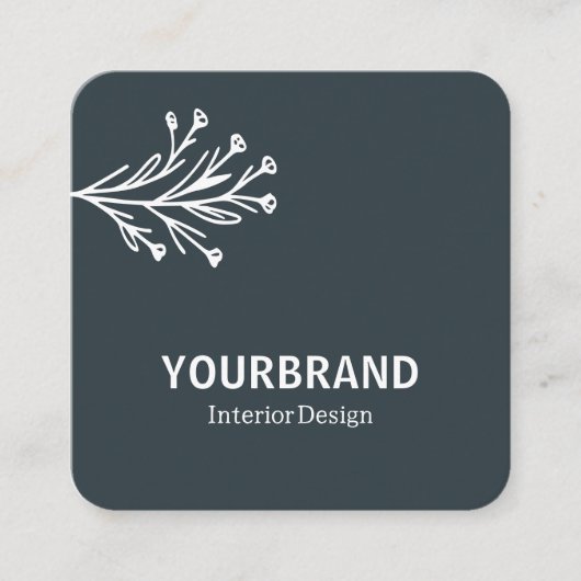 Modern Branch Interieurontwerp Donker en Lichtgrij Vierkante Visitekaartje (Voorkant)
