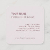 Modern Branch Interieurontwerp Dusty Pink Lila Vierkante Visitekaartje (Achterkant)