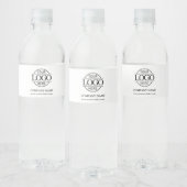 Modern Branded Black & White Company Zakelijke Log Waterfles Etiket (Flessen)