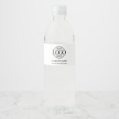 Modern Branded Black & White Company Zakelijke Log Waterfles Etiket (Voorkant)