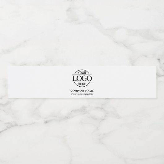 Modern Branded Black & White Company Zakelijke Log Waterfles Etiket (Enkel label)