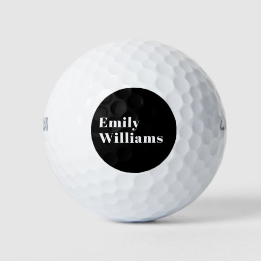 Modern Branded Business Black & White Golfballen (Voorkant)