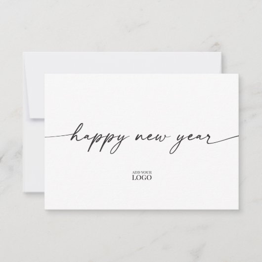Modern Branded Happy New Year Kaart (Voorkant)