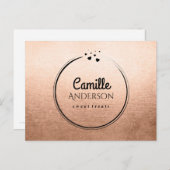 Modern Branding Briefkaart in Roos Gold (Voorkant / Achterkant)