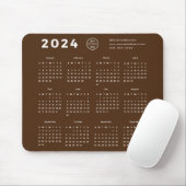 Modern Branding Donkerbruin 2024 Kalender Logo Muismat (Met muis)