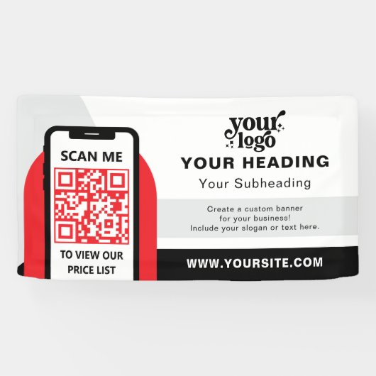 Modern Branding Professionele Adverteren QR-code Spandoek (Horizontaal)