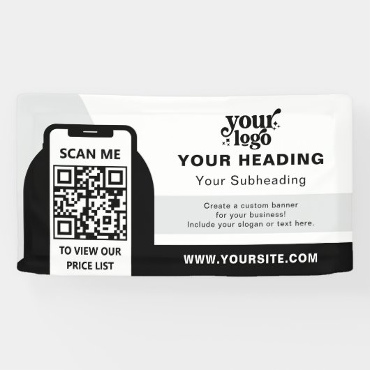 Modern Branding Professionele Adverteren QR-code Spandoek (Horizontaal)