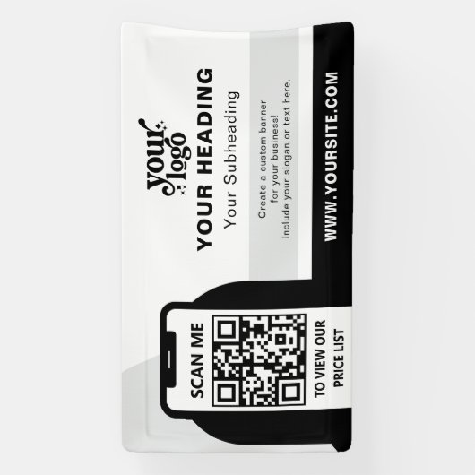 Modern Branding Professionele Adverteren QR-code Spandoek (Verticaal)