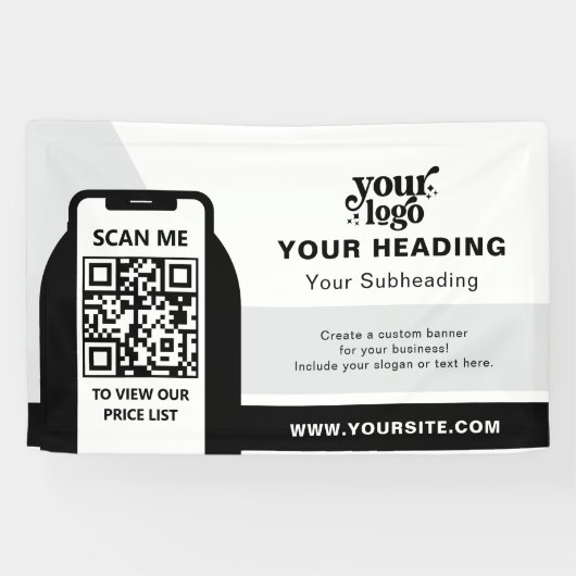 Modern Branding Professionele Adverteren QR-code Spandoek (Horizontaal)