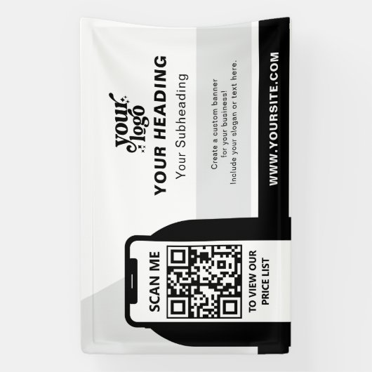 Modern Branding Professionele Adverteren QR-code Spandoek (Verticaal)