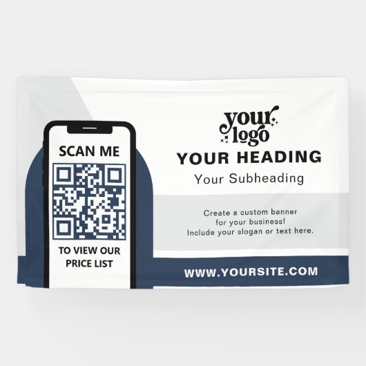 Modern Branding Professionele Adverteren QR-code Spandoek (Horizontaal)