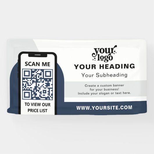 Modern Branding Professionele Adverteren QR-code Spandoek (Horizontaal)