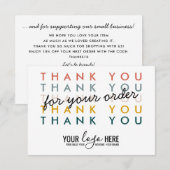 Modern branding Small Business Order Packing Logo Bedankkaart (Voorkant / Achterkant)