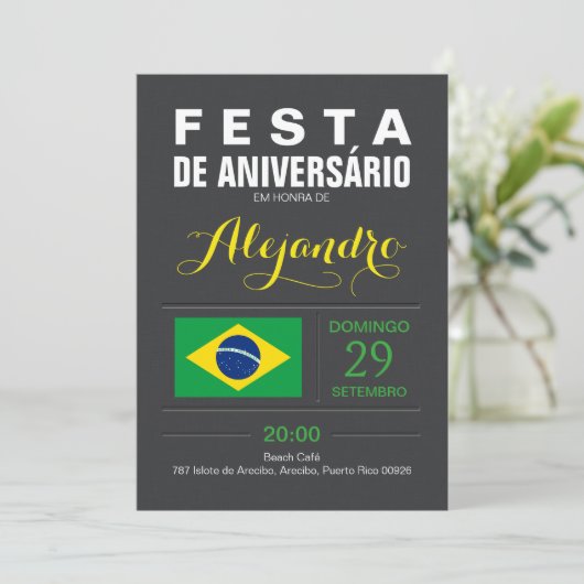 Modern: Brasil Partij Kaart (Staand voorkant)