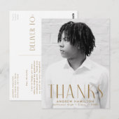 Modern Brass Foto Afstuderen Hartelijk dank Briefkaart (Voorkant / Achterkant)