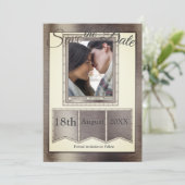 Modern Brass Texture Save The Date (Staand voorkant)