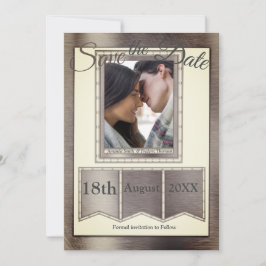 Modern Brass Texture Save The Date