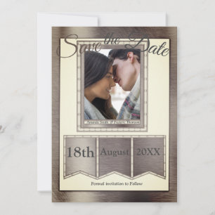 Modern Brass Texture Save The Date