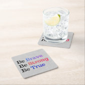 Modern Brave Strong True Typography Kartonnen Onderzetters (Insitu)