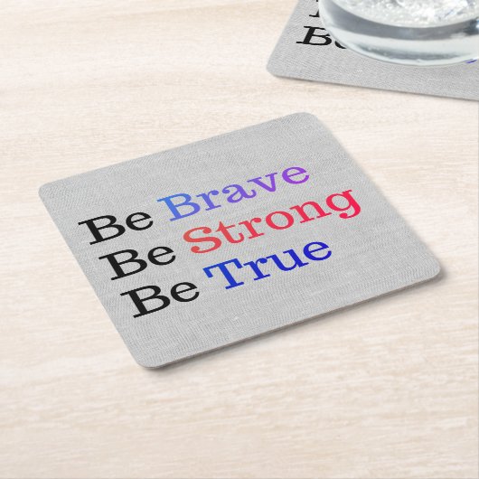 Modern Brave Strong True Typography Kartonnen Onderzetters (Schuin)