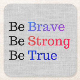 Modern Brave Strong True Typography Kartonnen Onderzetters