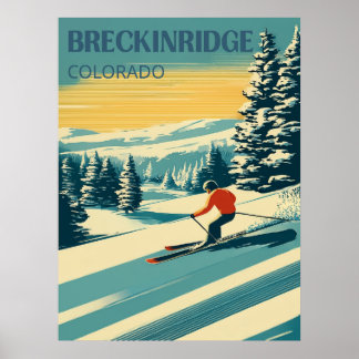 Modern Breckenridge Colorado Reizen Poster