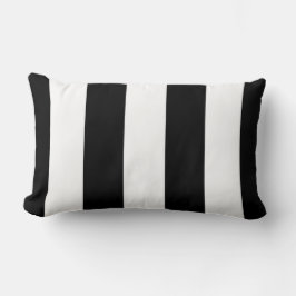 Modern breed vet zwarte en witte strepenpatroon kussen