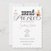 Modern Brews & Prosecco Couple's Trouwdouche Kaart (Voorkant)