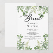 Modern Bridal Brunch Foliage Vrijgezellenfeest I Kaart (Voorkant / Achterkant)