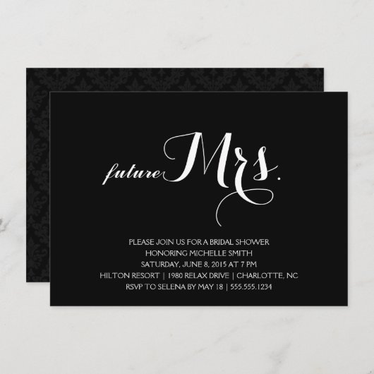 Modern Bridal Shower-uitnodiging Kaart (Voorkant / Achterkant)