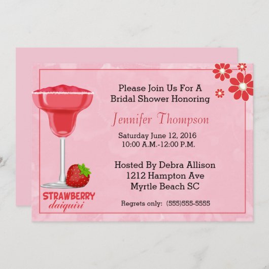 Modern Bridal Shower-uitnodiging Kaart (Voorkant / Achterkant)