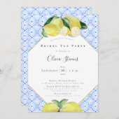 Modern Bridal Tea Party Yellow Lemons Shower Kaart (Voorkant / Achterkant)