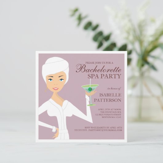 Modern Bride Bachelorette Spa Kaart (Staand voorkant)