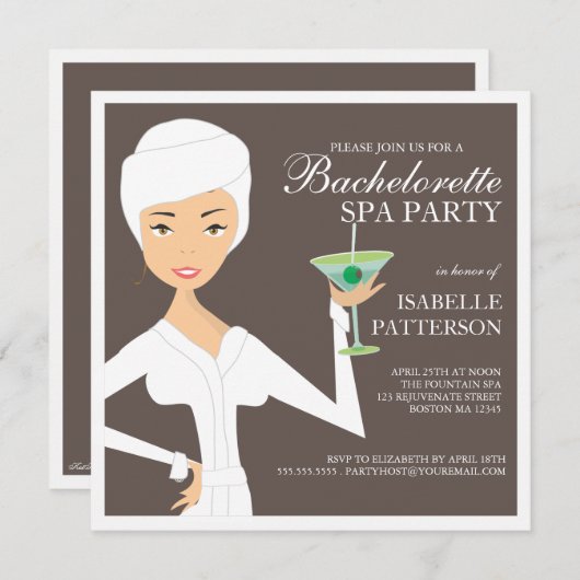 Modern Bride Bachelorette Spa Kaart (Voorkant / Achterkant)