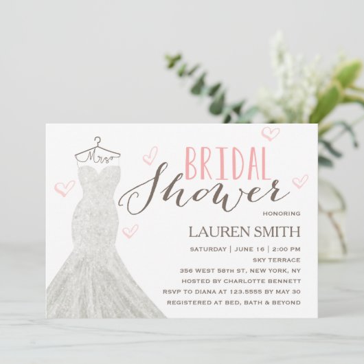 Modern Bride | Bridal Shower-uitnodiging Kaart (Staand voorkant)