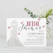 Modern Bride Burgundy | Bridal Shower-uitnodiging Kaart (Staand voorkant)