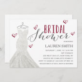 Modern Bride Burgundy | Bridal Shower-uitnodiging Kaart (Voorkant / Achterkant)