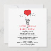 Modern Bride & Groom Doodles Wedding Invitation Kaart (Achterkant)