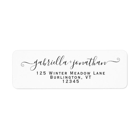 Modern Bride Groom Handgeschreven het Adres van de Etiket (Voorkant)