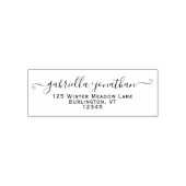 Modern Bride Groom Handgeschreven het Adres van de Zelfinktende Stempel (Design)